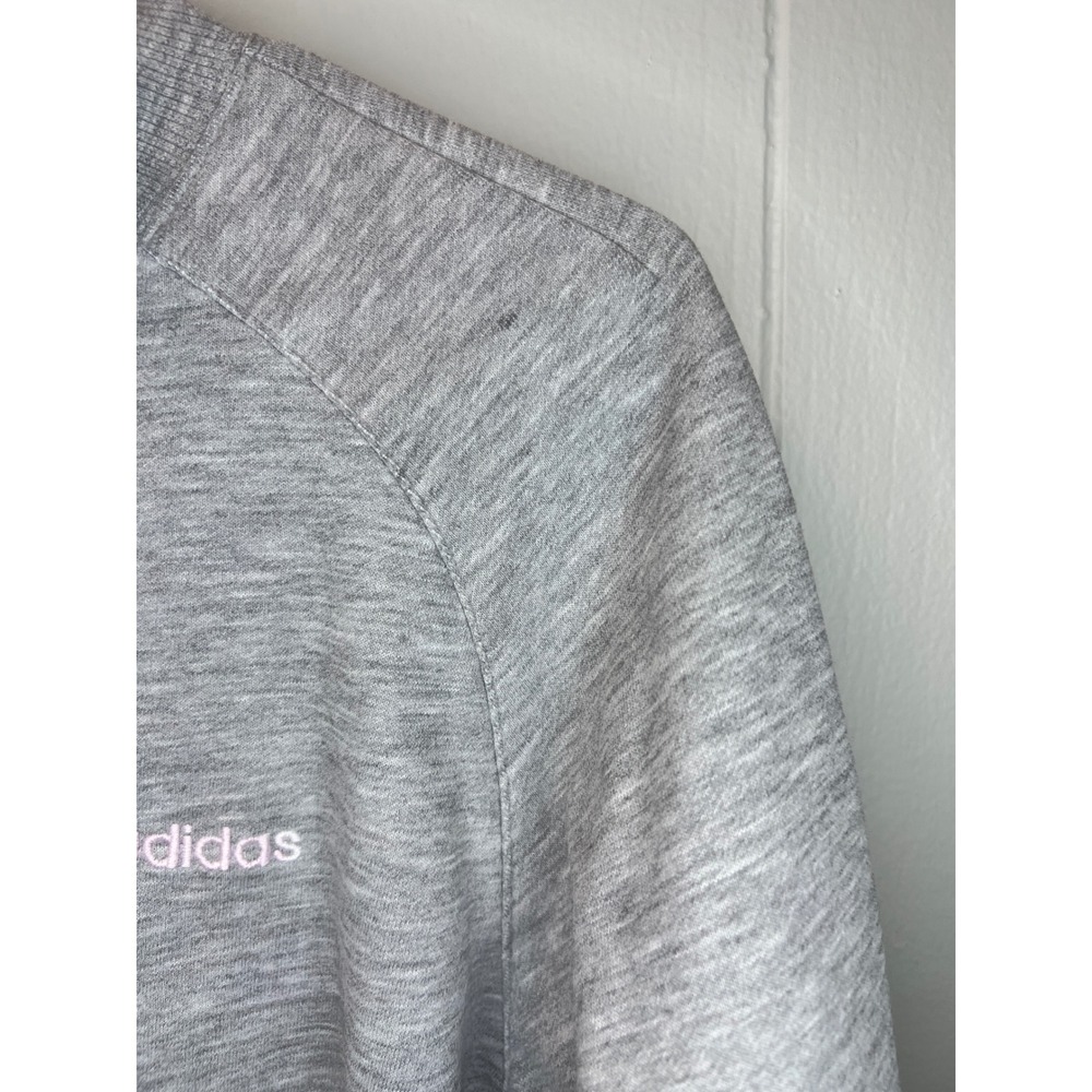 Adidas Womens‎ Sweater Jacket Size Heather Gray Full Zip 2003 Y2K - Picture 8 of 11